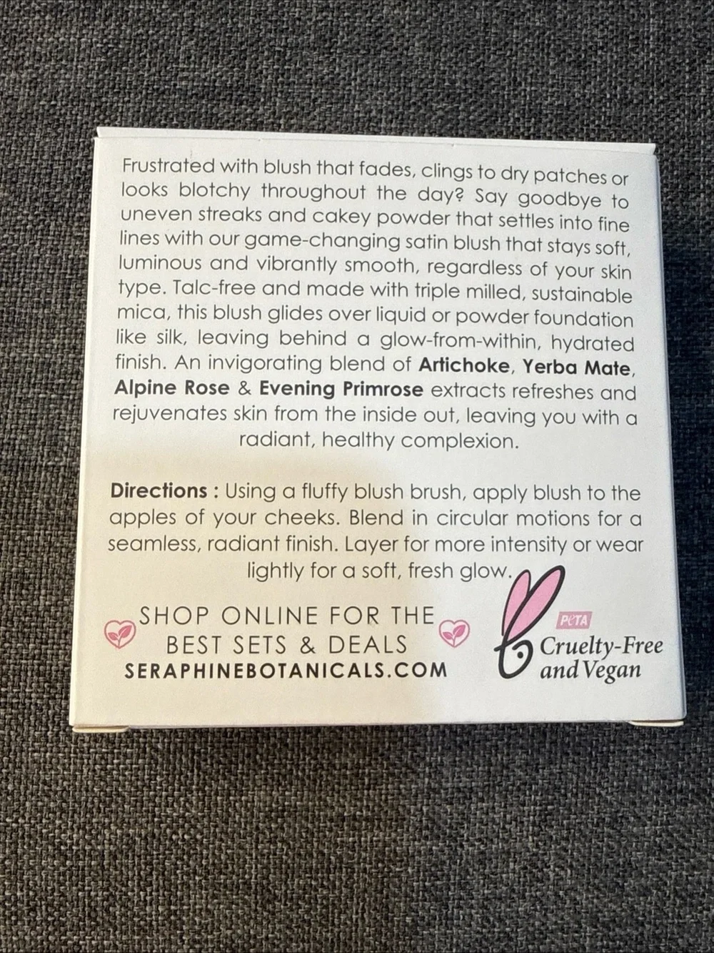 Seraphine Botanicals Tea+Rose Streak-Free Satin Blush 0.35 Oz/10 g